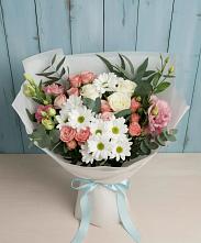Букет цветов из:  Розы, Лизиантусы и Хризантемы #REPLACE_PRED# Троицкой Республики Ингушетия