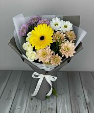 Букет цветов из:  Розы, Герберы и Хризантемы в Троицкой Республики Ингушетия
