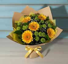 Букет цветов из:  Герберы и Хризантемы в Троицкой Республики Ингушетия