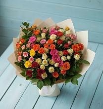 Букет Микс из разноцветных кустовых роз #REPLACE_PRED# Троицкой Республики Ингушетия